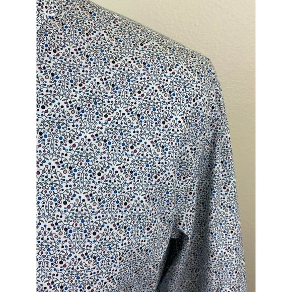 Knowledge Cotton Apparel Men's Shirt Blue Print - Picture 3 of 8